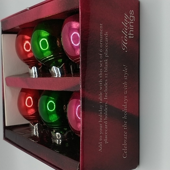 Linens N Things Set of Six Christmas Ornament Placecard Holders with Bla… - Picture 3 of 9